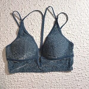 PINK|Victoria's Secret 90's Floral Damask Crushed Velvet Bralette|Teal|Medium